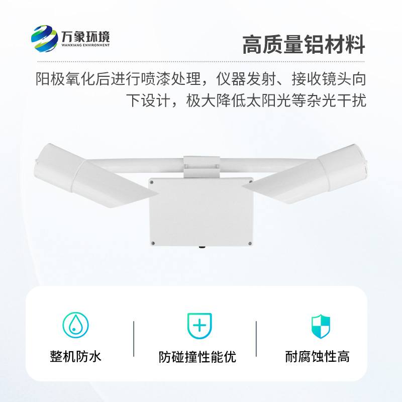 天氣現象傳感器采用前向散射法測量空氣總消光系數，進而計算當前能見度